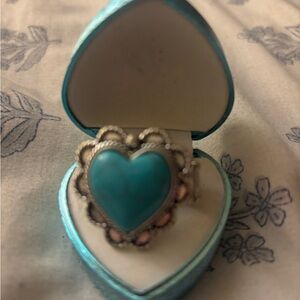 Heart-Shaped Turquoise colored Ring